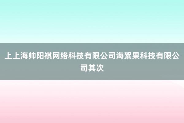 上上海帅阳祺网络科技有限公司海絮果科技有限公司其次